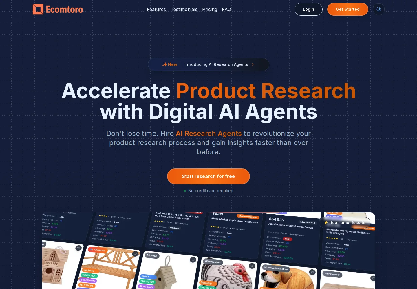 EcomToro - landing SaaS AI